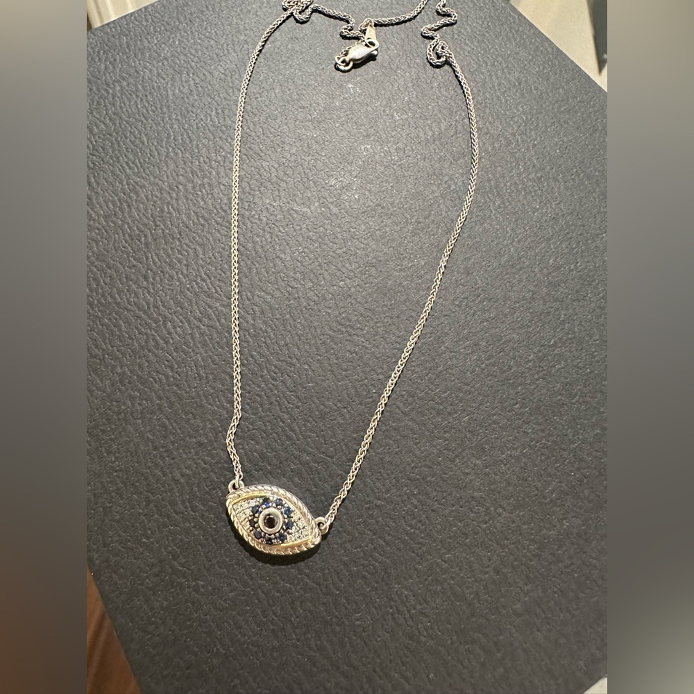 EFFY Evil Eye Necklace Diamond and Sapphire - Picture 2 of 8